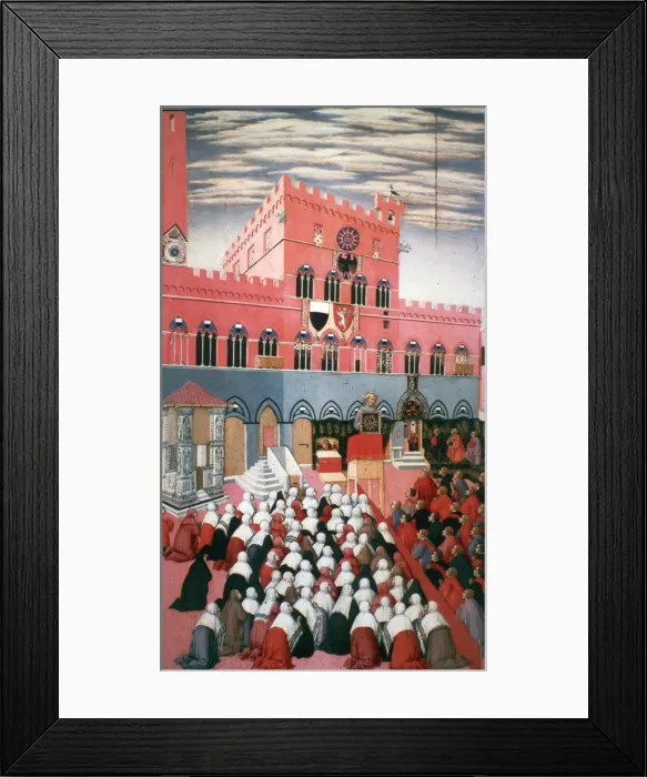 Framed Print : La predica di San Bernardino, c1426-1481. Artist: Sano di Pietro Framed Print : La predica di San Bernardino, c1426-1481. Artist: Sano di Pietro