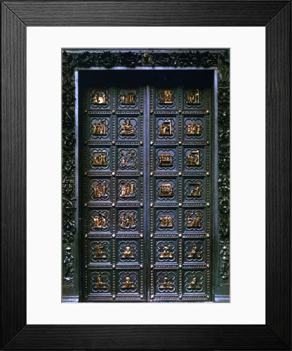 Framed Print : South Door of the Baptistry of San Giovanni, 1336. Artist: Andrea Pisano Framed Print : South Door of the Baptistry of San Giovanni, 1336. Artist: Andrea Pisano