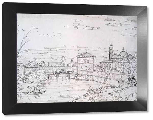 Bridge over the River and Santa Giustina, c1740-1780. Artist: Bernardo Bellotto