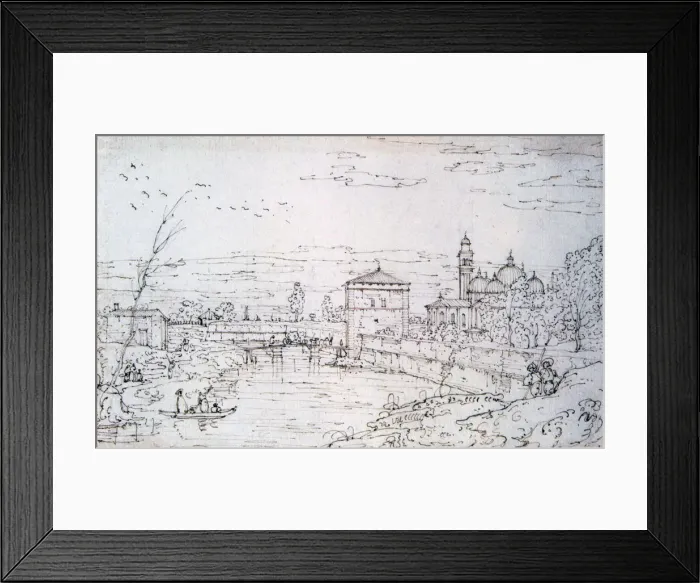 Framed Print : Bridge over the River and Santa Giustina, c1740-1780. Artist: Bernardo Bellotto Framed Print : Bridge over the River and Santa Giustina, c1740-1780. Artist: Bernardo Bellotto