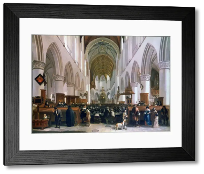 Framed Print : The Interior of the Grote Kerk, Haarlem, 1673. Artist: Gerrit Berckheyde Framed Print : The Interior of the Grote Kerk, Haarlem, 1673. Artist: Gerrit Berckheyde