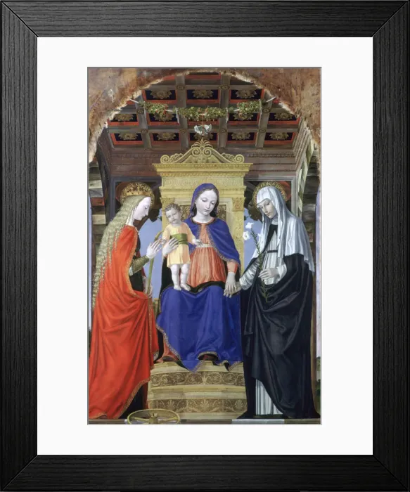 Framed Print : The Virgin and Child with Saint Catherine of Alexandria and Saint Catherine of Siena, c1490. Artist: Ambrogio Bergognone Framed Print : The Virgin and Child with Saint Catherine of Alexandria and Saint Catherine of Siena, c1490. Artist: Ambrogio Bergognone