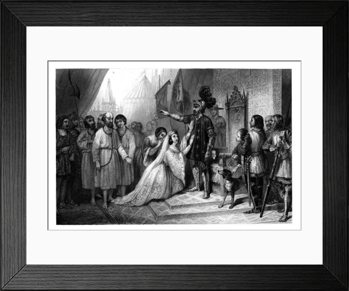 Framed Print : The Burghers of Calais before Edward, King of England, 1347, (1875). Artist: T Sherratt Framed Print : The Burghers of Calais before Edward, King of England, 1347, (1875). Artist: T Sherratt