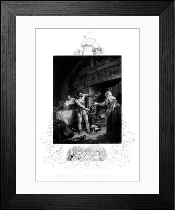 Framed Print : Alfred the Great in the Neatherds Cottage, 9th century AD, (1880). Artist: J Rogers Framed Print : Alfred the Great in the Neatherds Cottage, 9th century AD, (1880). Artist: J Rogers