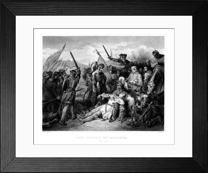 Framed Print : The Battle of Ravenna, 11 April 1512, (1875). Artist: W Hulland Framed Print : The Battle of Ravenna, 11 April 1512, (1875). Artist: W Hulland