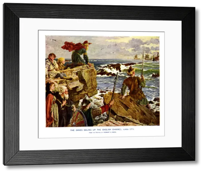 Framed Print : The Danes Sailing up the English Channel, c877 AD, (19th century) Framed Print : The Danes Sailing up the English Channel, c877 AD, (19th century)