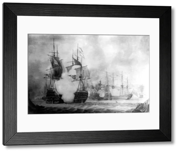 Framed Print : The Battle at Cape St Vincent, 19th century Framed Print : The Battle at Cape St Vincent, 19th century