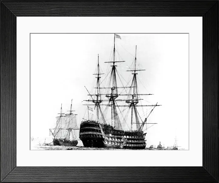 Framed Print : HMS Victory at Portsmouth, 19th century Framed Print : HMS Victory at Portsmouth, 19th century