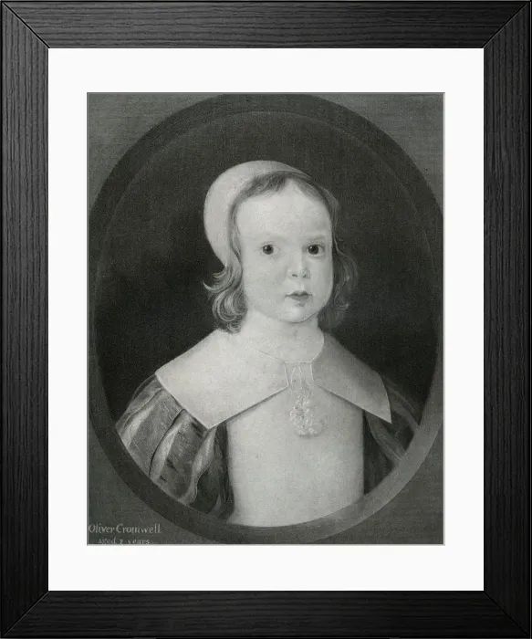 Framed Print : Oliver Cromwell aged two, 1601, (1899) Framed Print : Oliver Cromwell aged two, 1601, (1899)
