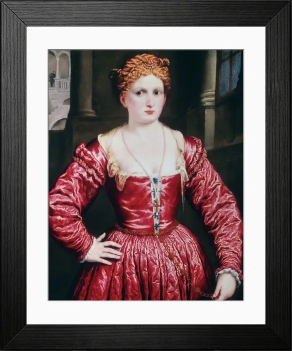 Framed Print : Portrait of a Young Woman, c1550. Artist: Paris Bordone Framed Print : Portrait of a Young Woman, c1550. Artist: Paris Bordone