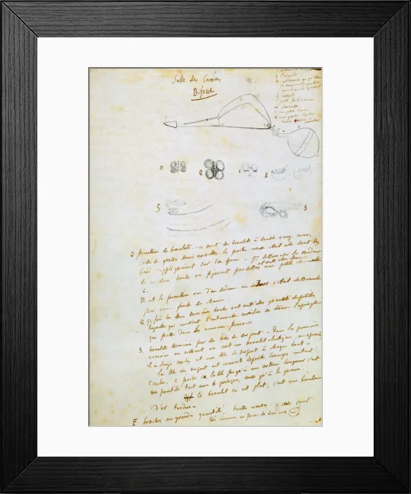 Framed Print : Drawings of jewels for Salammbo, c1858. Artist: Gustave Flaubert Framed Print : Drawings of jewels for Salammbo, c1858. Artist: Gustave Flaubert
