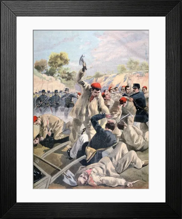 Framed Print : A Revolt of French Anarchists in Guyana, 1894. Artist: Oswaldo Tofani Framed Print : A Revolt of French Anarchists in Guyana, 1894. Artist: Oswaldo Tofani