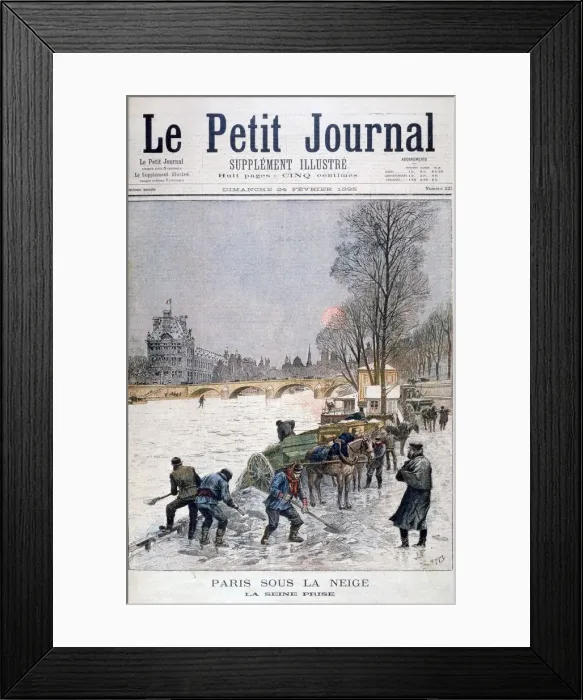 Framed Print : The frozen Seine, winter, Paris, 1895. Artist: Henri Meyer Framed Print : The frozen Seine, winter, Paris, 1895. Artist: Henri Meyer