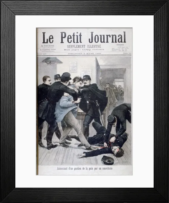 Framed Print : Assassination of a Policeman by an Anarchist, 1895. Artist: Lionel Noel Royer Framed Print : Assassination of a Policeman by an Anarchist, 1895. Artist: Lionel Noel Royer
