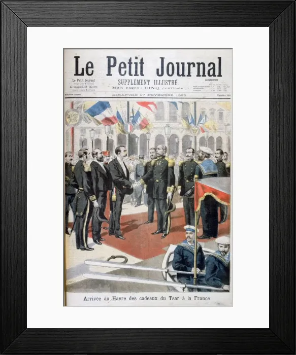 Framed Print : Arrival in Le Havre of the gifts of the Tsar in France, 1895. Artist: F Meaulle Framed Print : Arrival in Le Havre of the gifts of the Tsar in France, 1895. Artist: F Meaulle