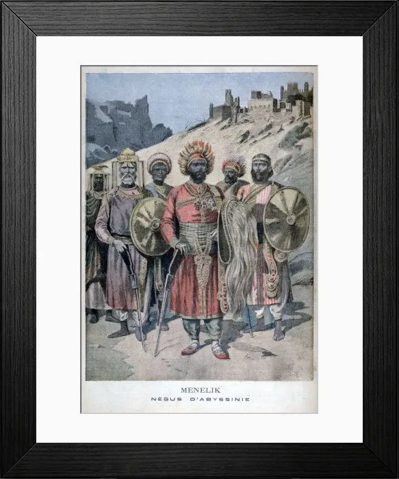 Framed Print : Menelik II of Abyssinia, 1895. Artist: Henri Meyer Framed Print : Menelik II of Abyssinia, 1895. Artist: Henri Meyer