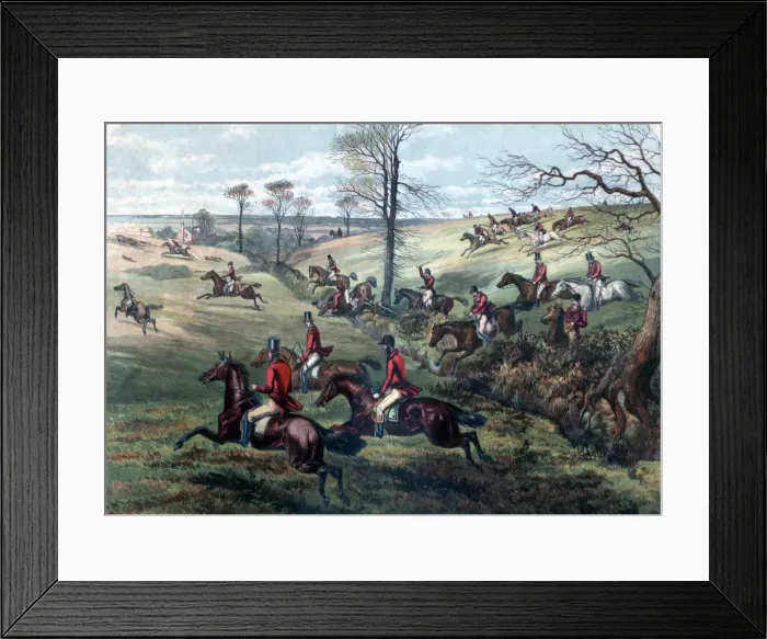 Framed Print : Full Cry, Fox Hunting, 19th century Framed Print : Full Cry, Fox Hunting, 19th century