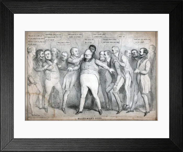 Framed Print : Blind Mans Buff, early 19th century Framed Print : Blind Mans Buff, early 19th century