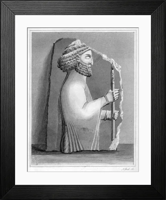 Framed Print : Persepolian sculpture, 1848. Artist: J Bull Framed Print : Persepolian sculpture, 1848. Artist: J Bull