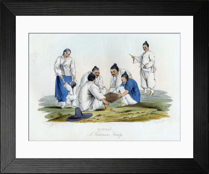 Framed Print : Koorai, a Fishermans Family, 1848. Artist: J Bull Framed Print : Koorai, a Fishermans Family, 1848. Artist: J Bull