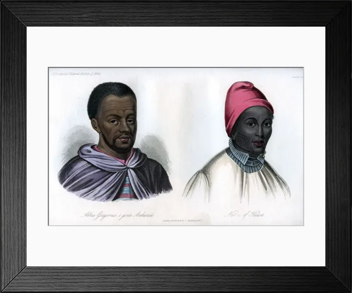 Framed Print : Abbas Gregorius and a native of Hausa, 1848 Framed Print : Abbas Gregorius and a native of Hausa, 1848