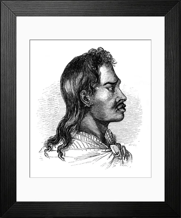 Framed Print : A native of Tahiti, 1848 Framed Print : A native of Tahiti, 1848