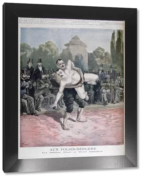 The Ismaillolo brothers wrestling, The Folies Bergere, 1895. Artist: F Meaulle