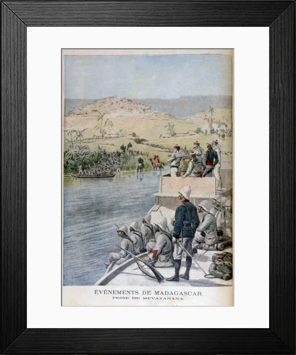 Framed Print : Events in Madagascar: The Capture of Mevatanana, 1895. Artist: Henri Meyer Framed Print : Events in Madagascar: The Capture of Mevatanana, 1895. Artist: Henri Meyer