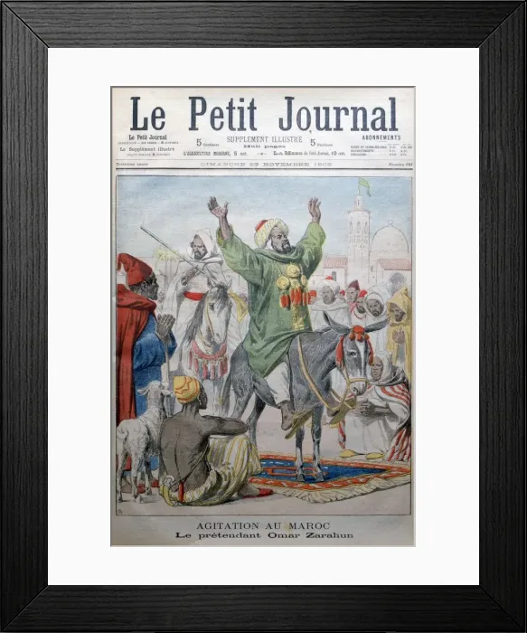 Framed Print : Agitation in Morrocco: Omar Zarahun preaching revolt, 1902. Artist: Charles Dufresne
