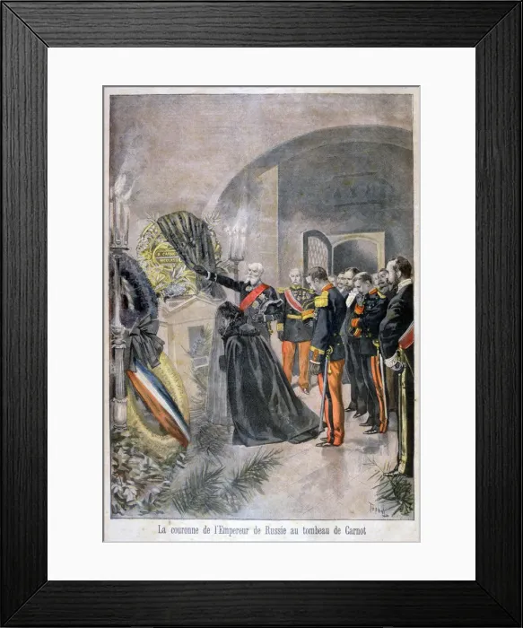 Framed Print : Emperor of Russia at the tomb of Cornot, 1896. Artist: Oswaldo Tofani Framed Print : Emperor of Russia at the tomb of Cornot, 1896. Artist: Oswaldo Tofani
