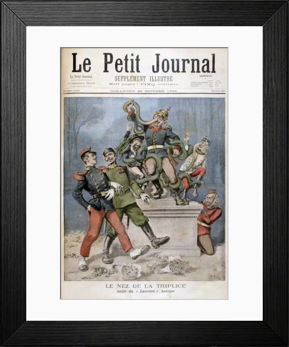 Framed Print : The Allies Nose, after Laocoon, 1896. Artist: Henri Meyer Framed Print : The Allies Nose, after Laocoon, 1896. Artist: Henri Meyer