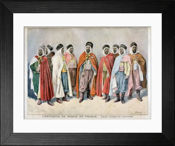 Framed Print : Arab and Tunisian chiefs, 1896. Artist: Frederic Lix Framed Print : Arab and Tunisian chiefs, 1896. Artist: Frederic Lix
