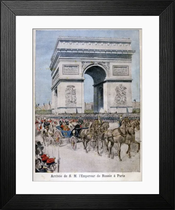 Framed Print : Tsar Nicholas II arrives in Paris, 1896. Artist: Henri Meyer