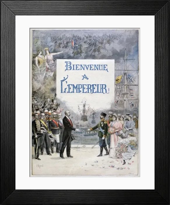 Framed Print : Nicholas II of Russia and Felix Faure, President of the French Republic, 1896. Artist: F Meaulle Framed Print : Nicholas II of Russia and Felix Faure, President of the French Republic, 1896. Artist: F Meaulle
