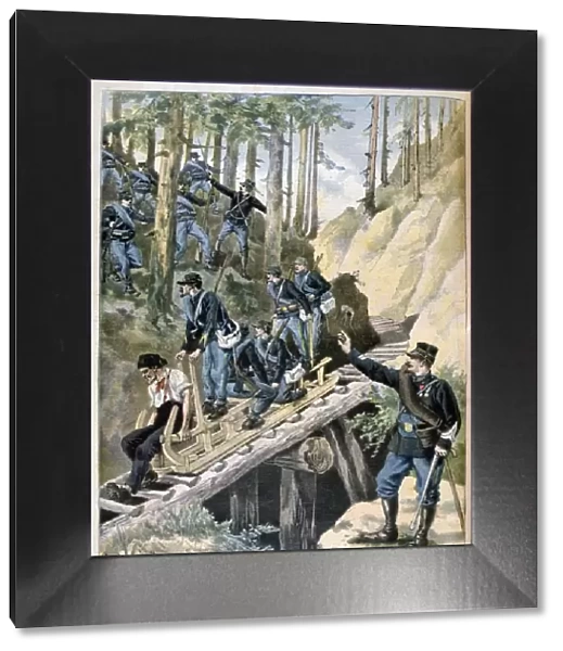 French military manoeuvres in the Vosges mountains, 1896. Artist: F Meaulle
