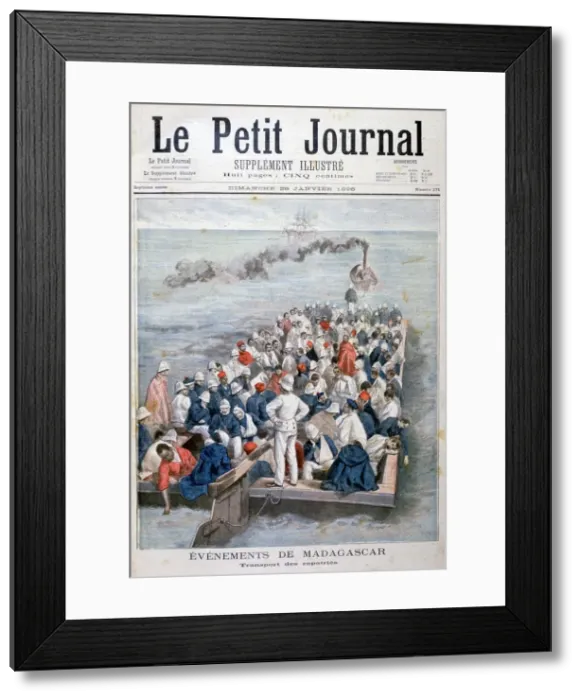 Framed Print : Events in Madagascar: the repatriation of French troops, 1896. Artist: F Meaulle Framed Print : Events in Madagascar: the repatriation of French troops, 1896. Artist: F Meaulle