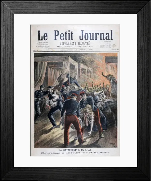 Framed Print : Disaster at Saint-Sauveur hospital, Lille, France, 1896. Artist: Henri Meyer