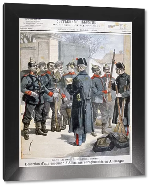 Desertion of an Alsatian squad enlisted in Germany, Duchy of Luxembourg, 1896. Artist: Georges Carrey
