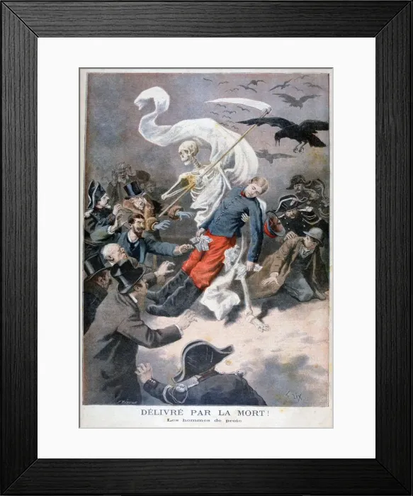 Framed Print : Delivered by death!, 1896. Artist: Frederic Lix Framed Print : Delivered by death!, 1896. Artist: Frederic Lix