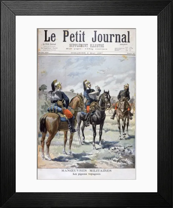 Framed Print : French military manoeuvres: using carrier pigeons to communicate, 1897. Artist: Oswaldo Tofani Framed Print : French military manoeuvres: using carrier pigeons to communicate, 1897. Artist: Oswaldo Tofani