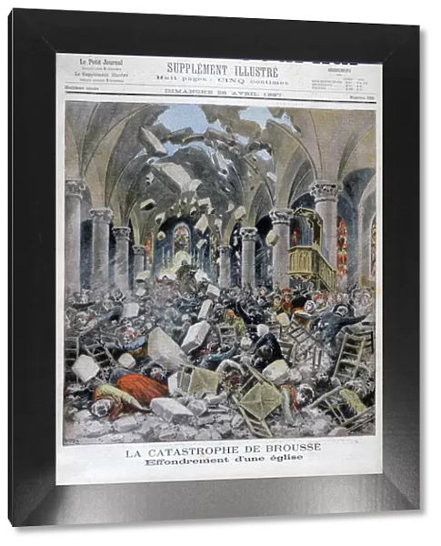 Collapse of a church, Brousse, France, 1897. Artist: Henri Meyer