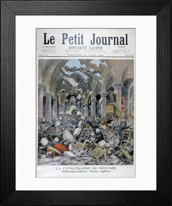 Framed Print : Collapse of a church, Brousse, France, 1897. Artist: Henri Meyer Framed Print : Collapse of a church, Brousse, France, 1897. Artist: Henri Meyer