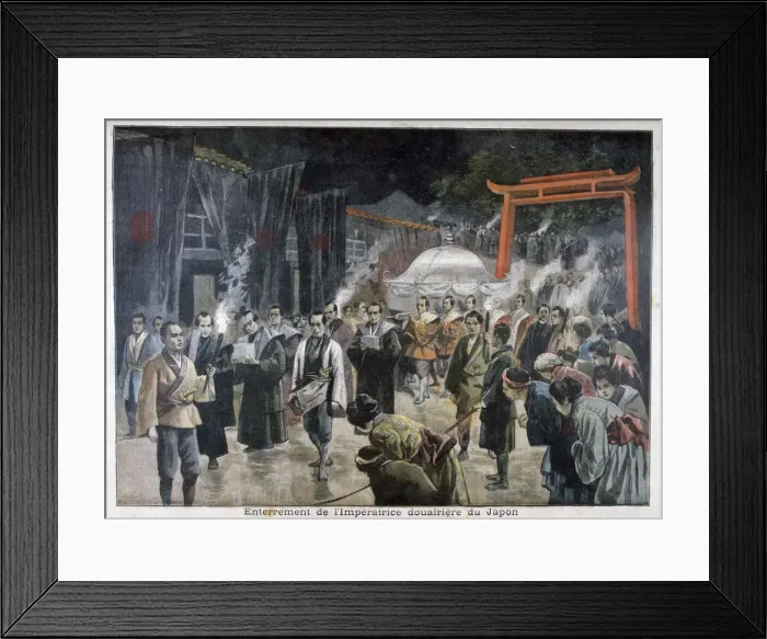 Framed Print : Funeral of the Empress Dowager of Japan, 1897. Artist: F Meaulle Framed Print : Funeral of the Empress Dowager of Japan, 1897. Artist: F Meaulle