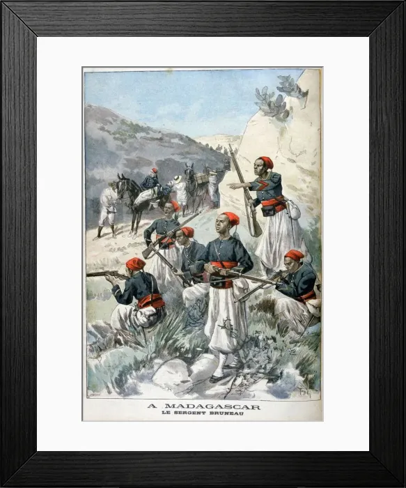 Framed Print : Senegalese troops, Madagascar, 1897. Artist: Oswaldo Tofani Framed Print : Senegalese troops, Madagascar, 1897. Artist: Oswaldo Tofani