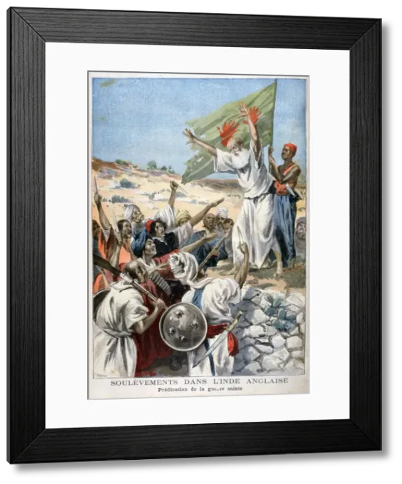 Framed Print : Preaching Holy War during an uprising in British India, 1897. Artist: F Meaulle Framed Print : Preaching Holy War during an uprising in British India, 1897. Artist: F Meaulle