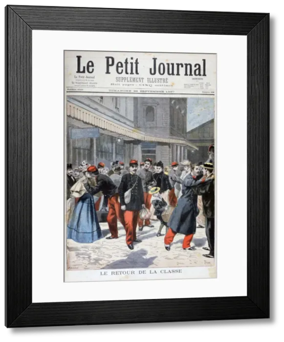 Framed Print : French soldiers returning home, France, 1897. Artist: Oswaldo Tofani Framed Print : French soldiers returning home, France, 1897. Artist: Oswaldo Tofani