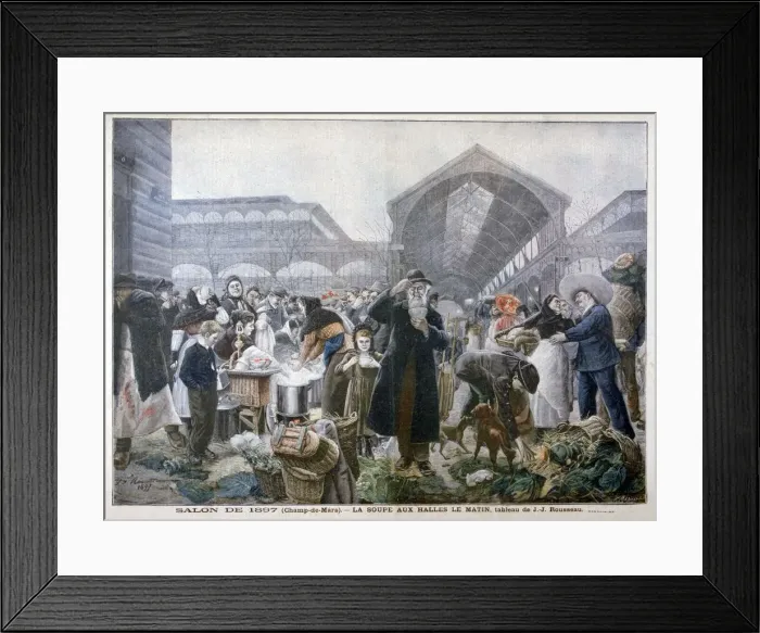Framed Print : Soup Stand at Les Halles Market in the Morning, 1897 Framed Print : Soup Stand at Les Halles Market in the Morning, 1897