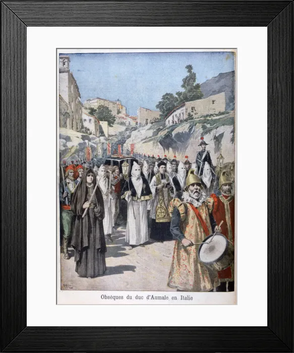 Framed Print : Funeral of the Duke of Aumale in Italy, 1897. Artist: Henri Meyer Framed Print : Funeral of the Duke of Aumale in Italy, 1897. Artist: Henri Meyer