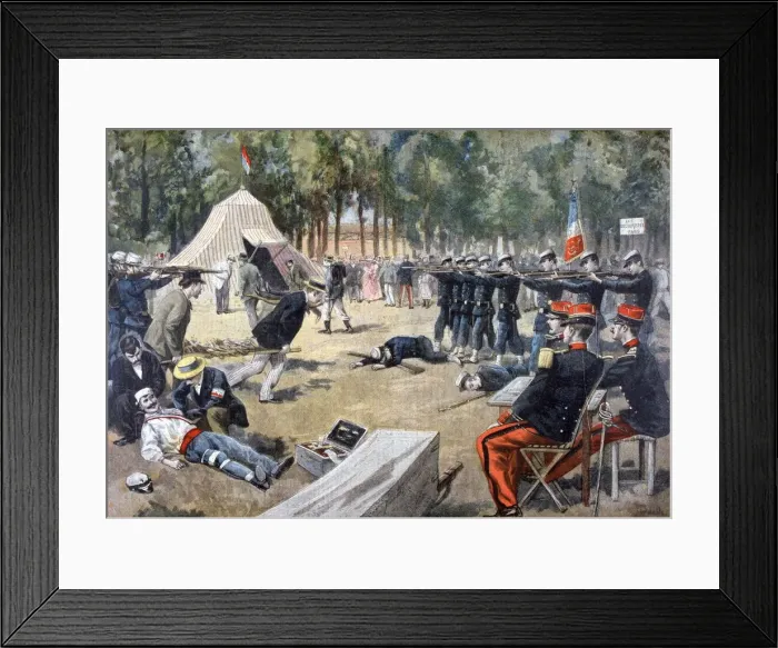 Framed Print : French military manoeuvres: first-aid workers, 1897