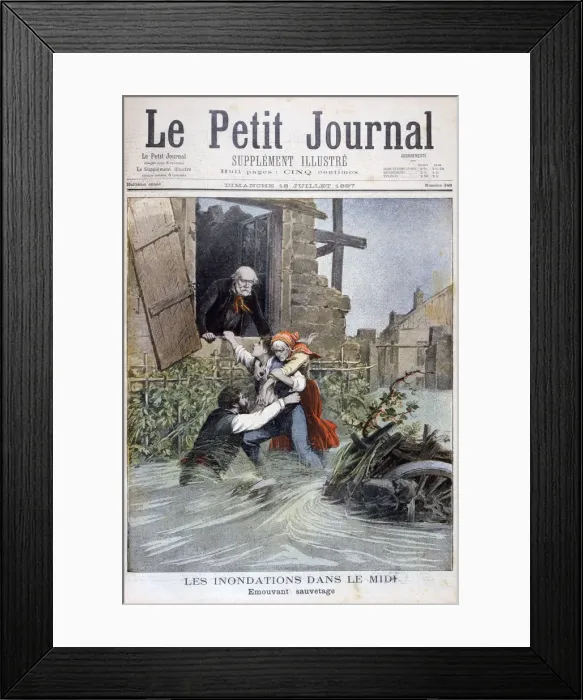 Framed Print : Floods in the Midi, South of France, 1897. Artist: Henri Meyer Framed Print : Floods in the Midi, South of France, 1897. Artist: Henri Meyer
